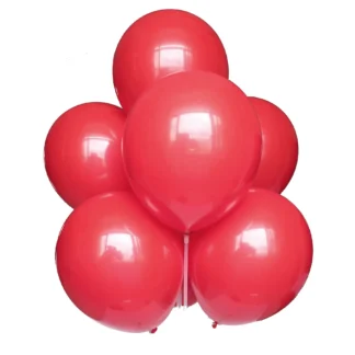 Set 10 baloane latex, Rosu, 25 cm, cod culoare #001