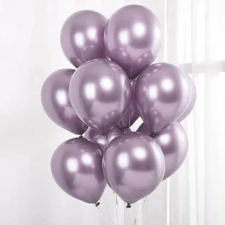 Set 10 baloane latex, Lila deschis, cromate, de 30 cm, cod culoare #114