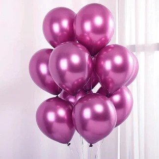 Set 10 baloane latex, Grena, cromate, de 30 cm, cod culoare #120
