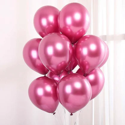 Set 10 baloane latex, Rose Red, cromate, de 30 cm, cod culoare #107