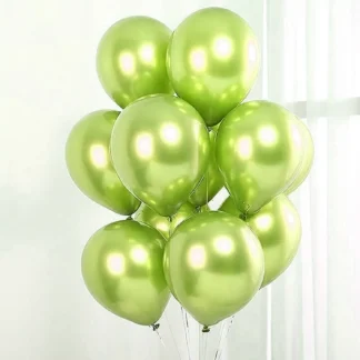 Set 10 baloane latex, Verde Oliv, cromate, de 30 cm, cod culoare #109