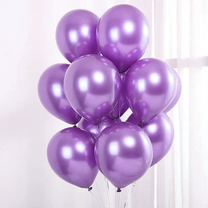 Set 10 baloane latex, Mov Deschis, cromate, de 30 cm, cod culoare #110