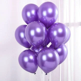Set 10 baloane latex, Mov Intens, cromate, de 30 cm, cod culoare #110