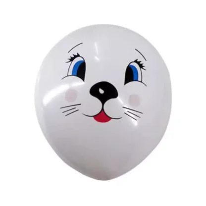 Baloane latex imprimate cu fete de iepurasi, 30 cm - imagine 2