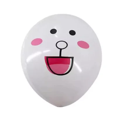 Baloane latex imprimate cu fete de iepurasi, 30 cm - imagine 3
