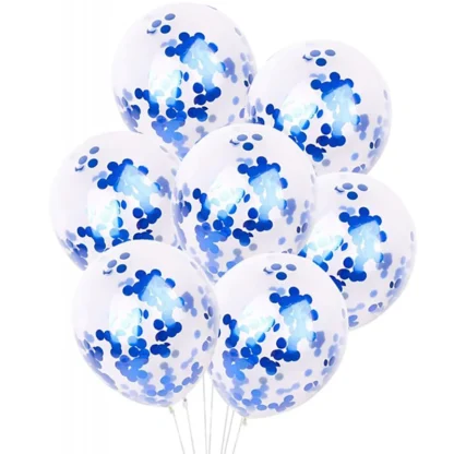 Set 10 baloane Confetti, Albastru Inchis, de 30 cm