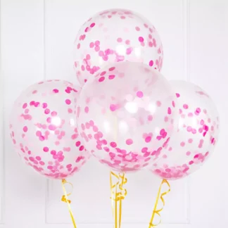 Set 10 baloane Confetti, Roz, de 30 cm