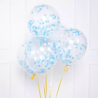 Set 10 baloane Confetti, Albastru Deschis, de 30 cm