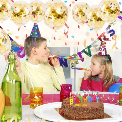 Set 10 baloane Confetti, Auriu, de 30 cm - imagine 2