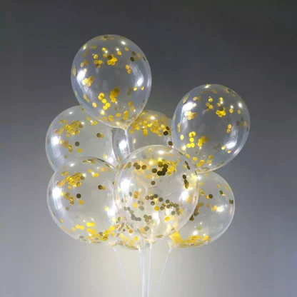 Set 10 baloane Confetti, Auriu, de 30 cm - imagine 4