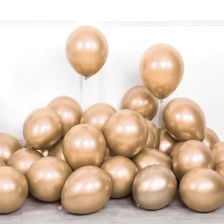Set 10 baloane latex, Rose Gold, cromate, de 12 cm, cod culoare #112