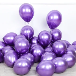 Set 10 baloane latex, Mov, cromate, de 12 cm, cod culoare #110