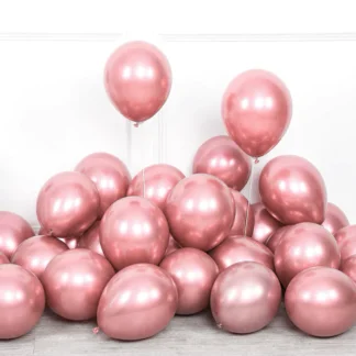 Set 10 baloane latex, Rose Gold 2, cromate, de 12 cm, cod culoare #112
