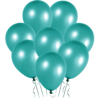 Set 10 baloane latex, Turcoaz Inchis, perlate, de 30 cm, cod culoare #080