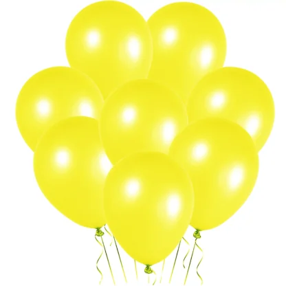 Set 10 baloane latex, Galben Deschis, perlate, de 30 cm, cod culoare #082