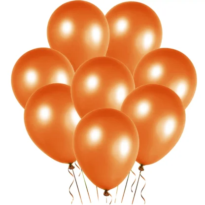 Set 10 baloane latex, Portocaliu Inchis, perlate, de 30 cm, cod culoare #084