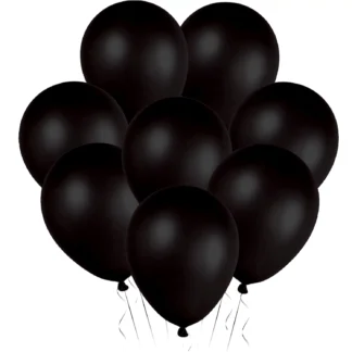 Set 10 baloane latex, Negru, perlate, de 30 cm, cod culoare #090