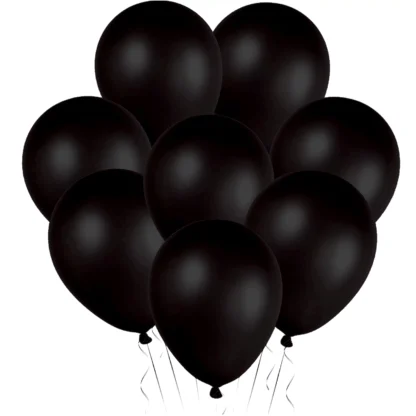 Set 10 baloane latex, Negru, perlate, de 30 cm, cod culoare #090