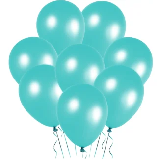Set 10 baloane latex, Turcoaz Deschis, perlate, de 30 cm, cod culoare #104