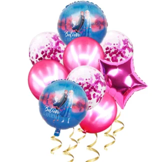 Set baloane Frozen / Elsa, 9 baloane - Roz