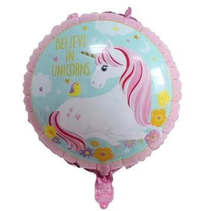 Balon rotund cu Unicorn, rotund, double sided, 45 cm - imagine 2