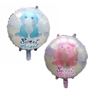 Balon cu ursulet Sweet Angel, rotund, 45 cm