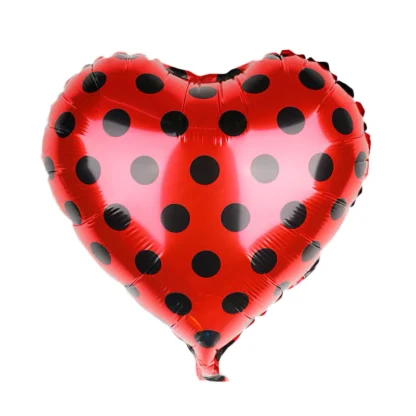 Baloane in forma de inimioara cu buline, 45 cm - imagine 2