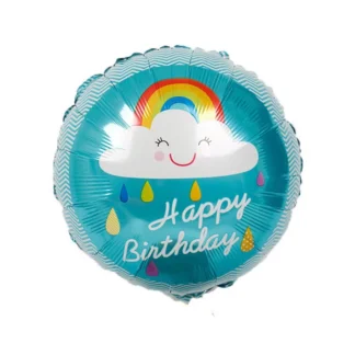 Balon cu mesaj Happy Birthday, rotund, 45 cm