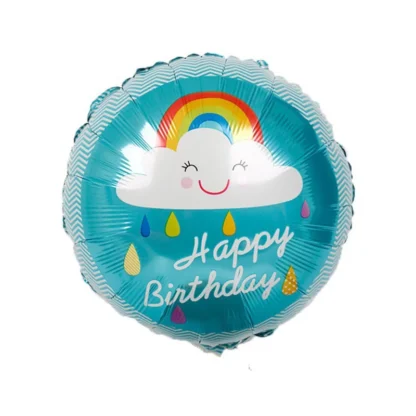 Balon cu mesaj Happy Birthday, rotund, 45 cm