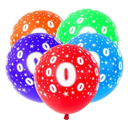 Set 4 baloane latex cu cifre 0-9, 30 cm, multicolore - imagine 3