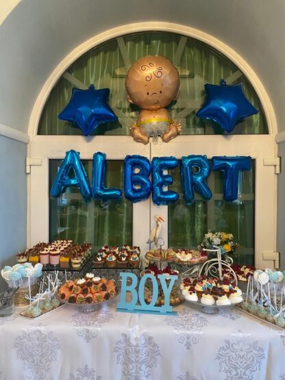 Set aranjament 5 baloane folie Baby Boy, model 1 - imagine 2
