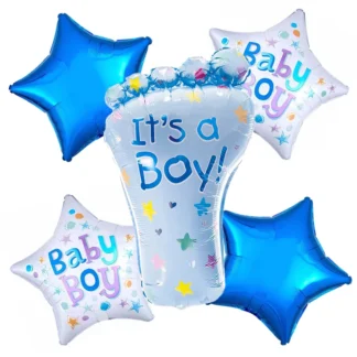 Set decor Piciorus It's a Boy, 5 baloane 65 cm x 41 cm