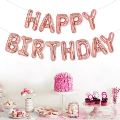 Set aranjament baloane litere Happy Birthday, 13 baloane - imagine 2