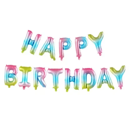 Set aranjament baloane litere Happy Birthday, 13 baloane - imagine 3