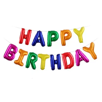 Set aranjament baloane litere Happy Birthday, 13 baloane - imagine 5