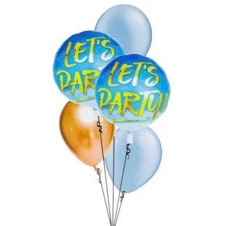 Set aranjament 5 baloane folie si latex Let's Party