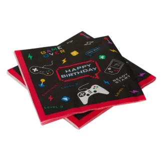 Set 12 servetele Happy Birthday, Game Party, 33 x 33 cm