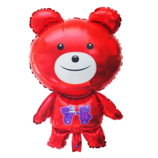 Balon figurina ursulet, rosu, 60 cm