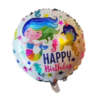 Balon personaje Sirena, rotund, 45 cm