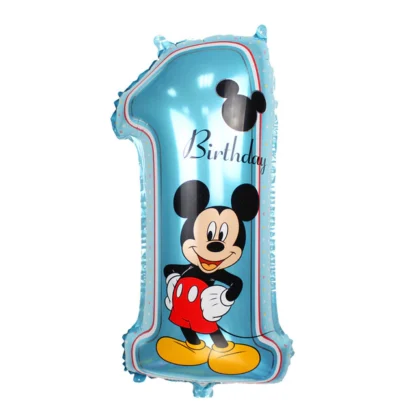 Baloane folie Cifra 1 cu Mickey Mouse / Minnie, 70 cm - imagine 2