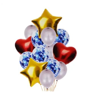 Set aranjament 14 baloane folie si latex, multicolor