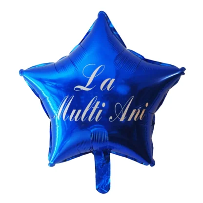 Baloane folie in forma de stelute cu mesaj La Multi Ani, 45 cm - imagine 2