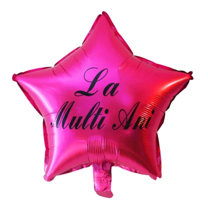 Baloane folie in forma de stelute cu mesaj La Multi Ani, 45 cm - imagine 3