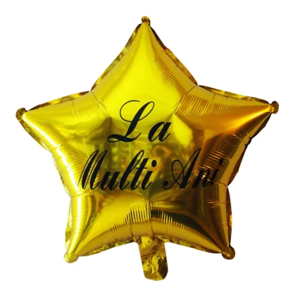 Baloane folie in forma de stelute cu mesaj La Multi Ani, 45 cm - imagine 4