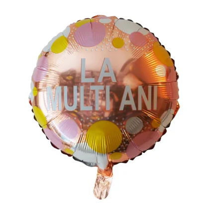 Baloane folie rotunde imprimate La Multi Ani, 45 cm - imagine 4