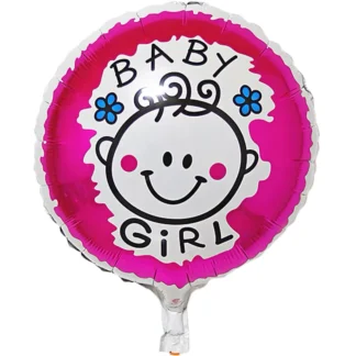 Balon folie Baby Girl, rotund, 45 cm