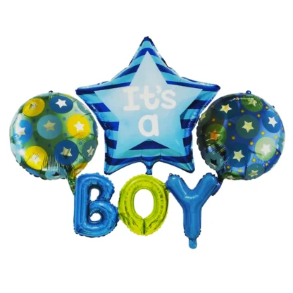Set aranjament 4 baloane folie It's a Boy, 85x85 cm