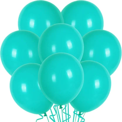 Set 10 baloane latex, Turcoaz Deschis, de 30 cm, cod culoare #027