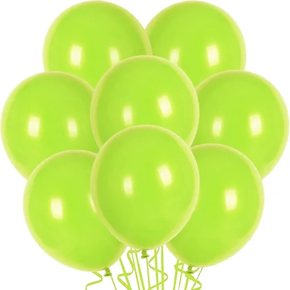 Set 10 baloane latex, Verde Lime Deschis, de 30 cm, cod culoare #011