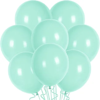 Set 10 baloane latex, Alb Turcoaz, de 30 cm, cod culoare #030